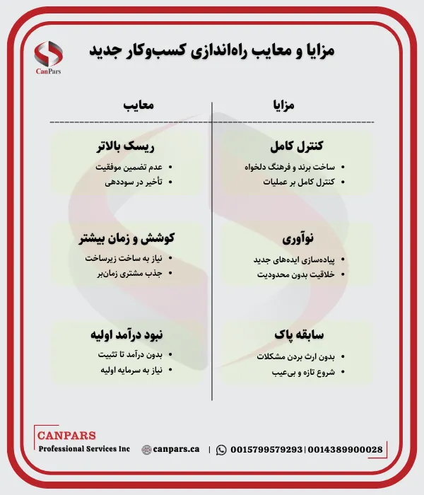 مزایا و معایب راه‌اندازی کسب‌وکار جدید