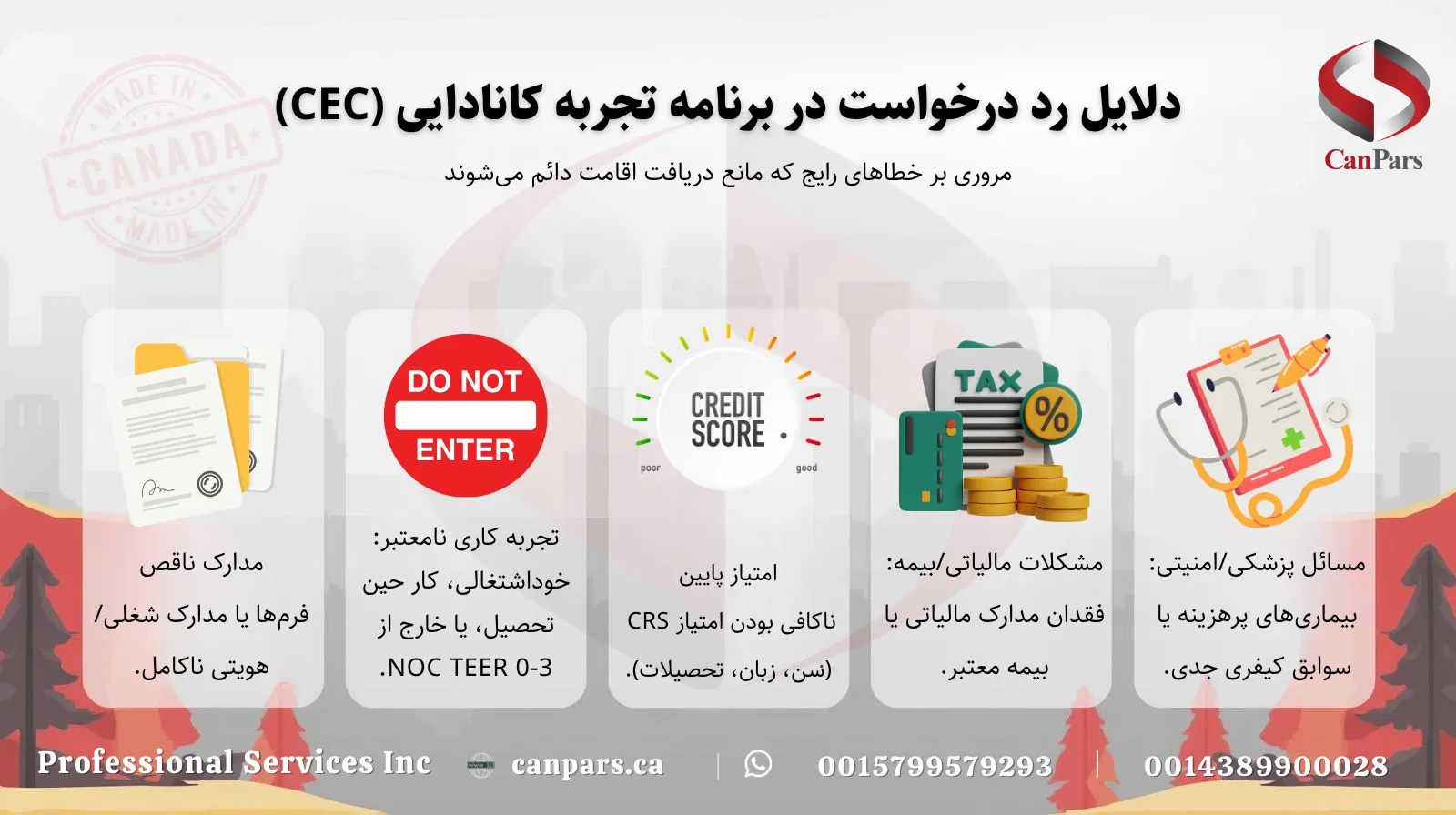 دلایل ریجکتی در برنامه تجربه کانادایی