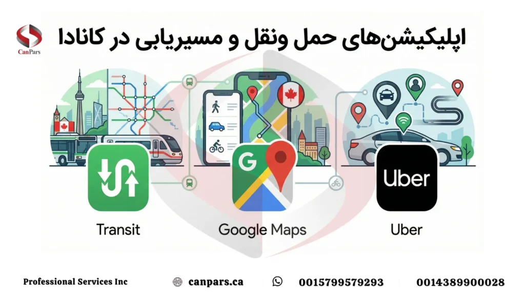 اپلیکیشن های حمل ‌ونقل و مسیر‌یابی در کانادا