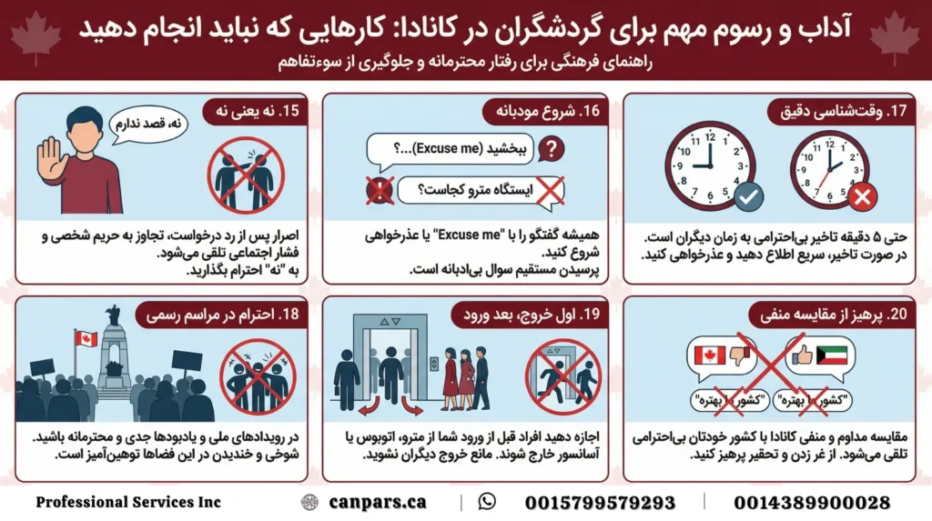 کارهایی که گردشگران در کانادا نباید انجام دهند (3) کارهایی که گردشگران در کانادا نباید انجام دهند